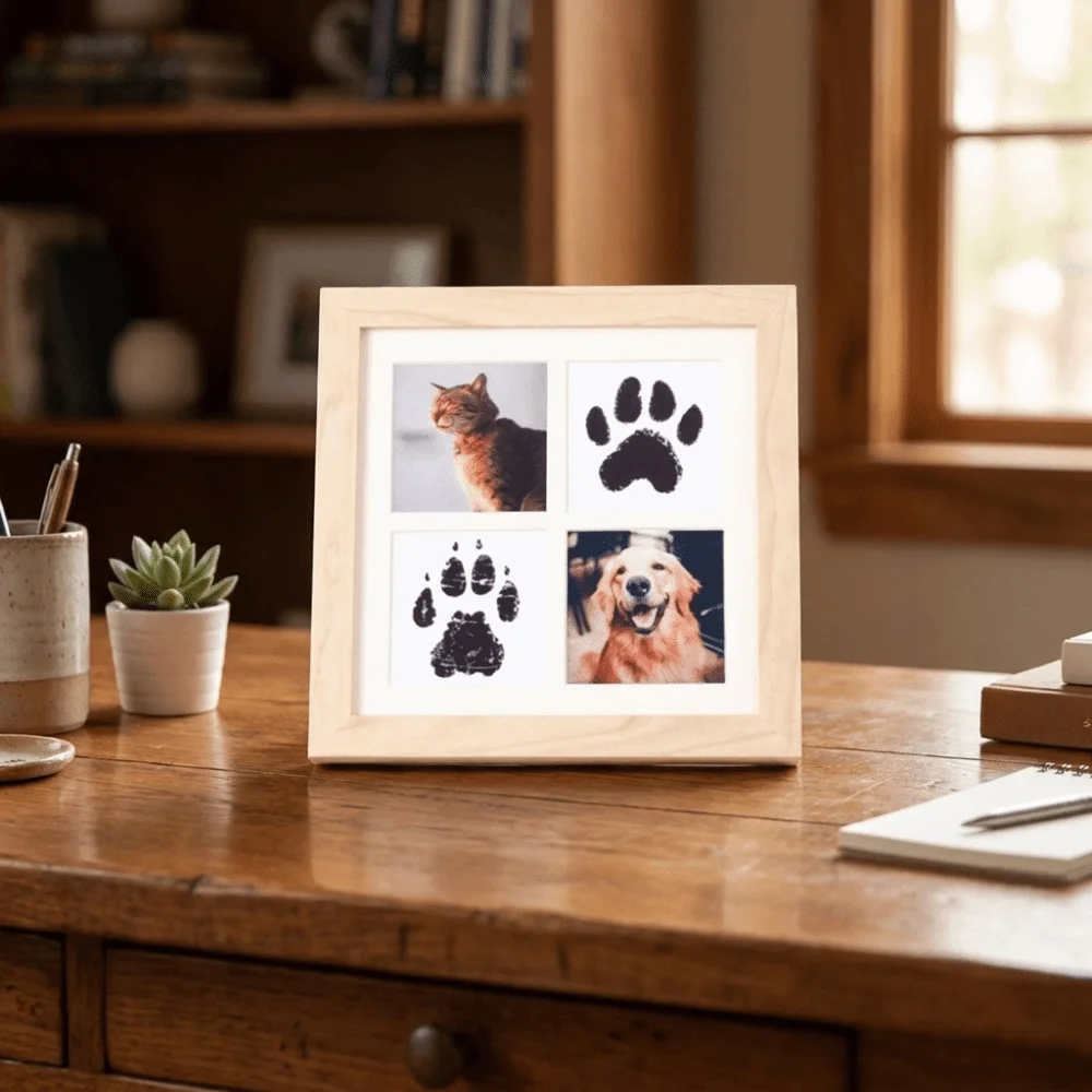 Imprint Kit Inkless Pet Paw Print Kit Density Board Decorative Paw Print Photo Frame Handmade Memorial Frame Pet Memorial