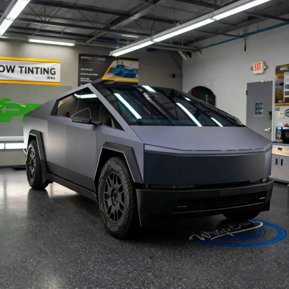 For Tesla Cybertruck 2025 DIY PPF Percut Paint Protection Film PVC Color Change Satin Competition Blue Anti-Scratch Vinyl Wrap