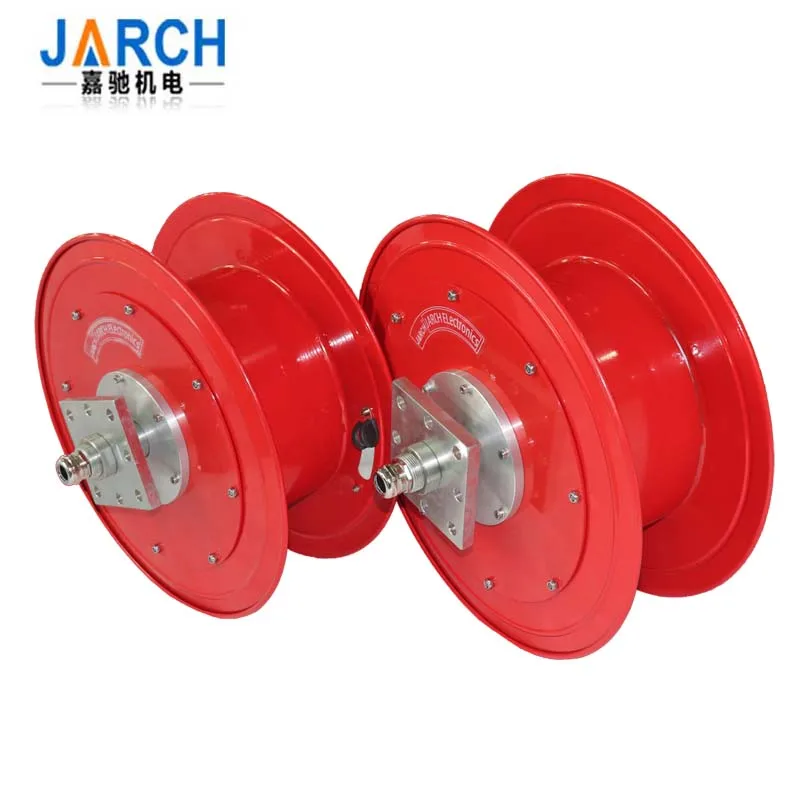 Spring Retractable Rope Cable Reel Installed On Electric Flat Car, Crane, Forklift With Slip Ring