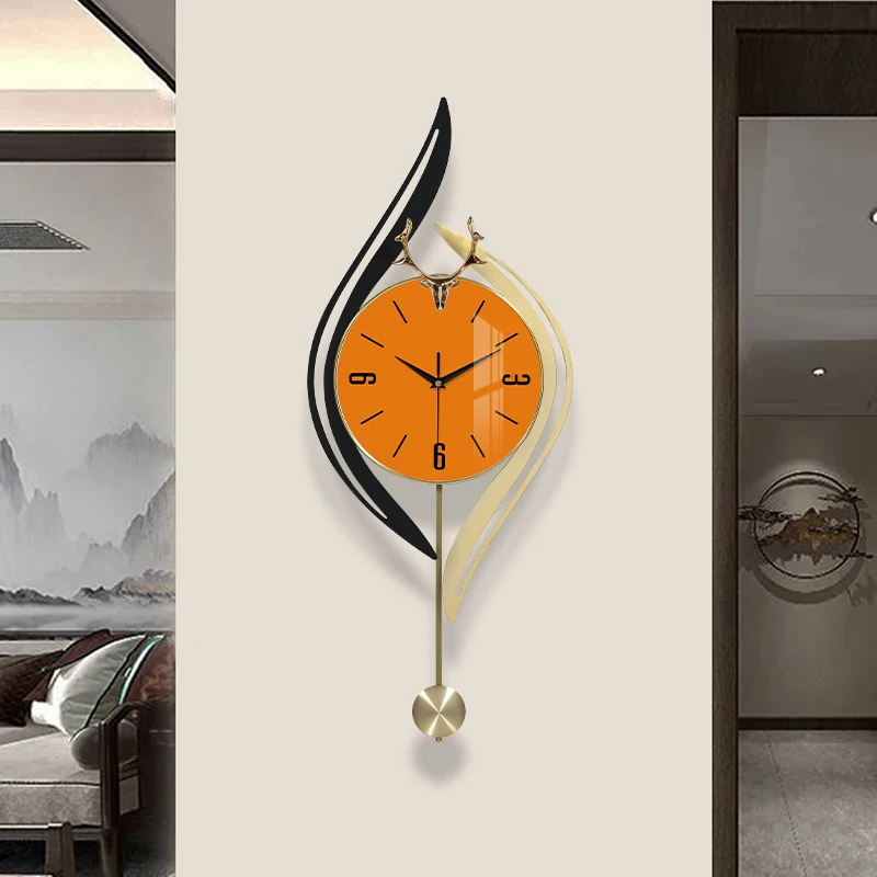 Classic Office Fancy Wall Clocks Big Size Animal Minimalist Metal Wall Clocks Pendulum Designer Relojes De Pared Home Decor