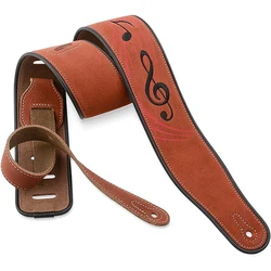 Durable Leather Guitar Strap, 2.8 Inches Width Suede Guitar Strap for Bass, Electric guitar and Acoustic Guitar 