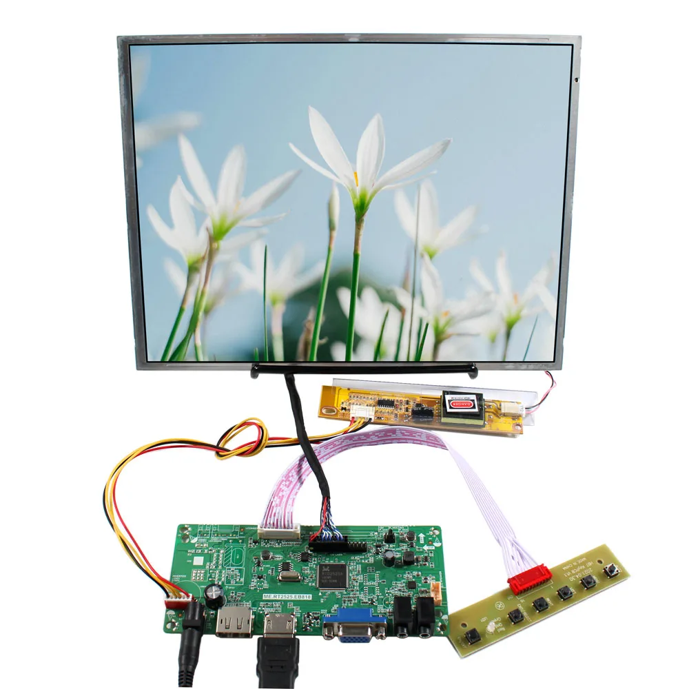 

12.1inch 1024x768 TFT-LCD Screen 12.1" Industrial Displays With HD-MI DP VGA DIY Controller Board kits