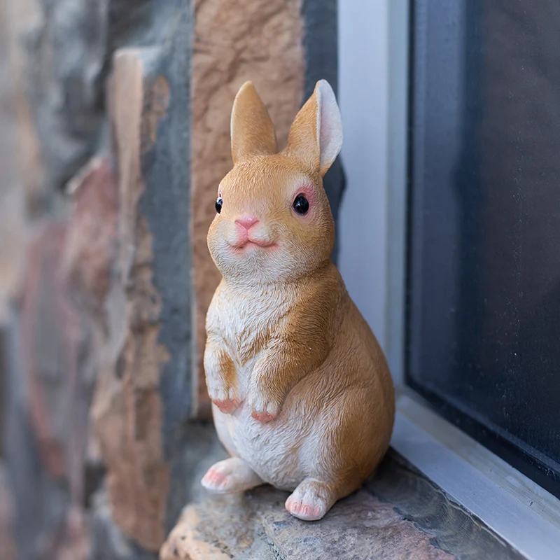 في الهواء الطلق حديقة الديكور الراتنج Crt النحت Reatic أرنب صغير الحلي لملحقات ديكور المنزل Courard