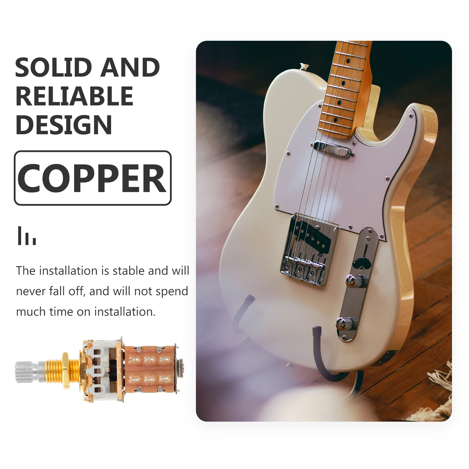 

4 Sets Potentiometer Switch The Small Replacement Electric Guitar Parts Modification Modified Musical Instrument Copper Durable