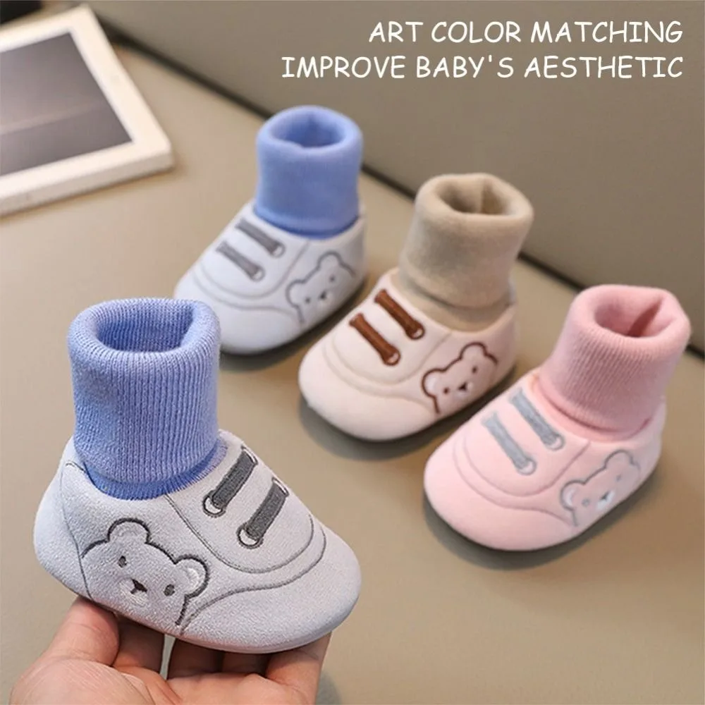 Soft Rubber Sole Baby Walker Shoes Non-Slip Cartoon Design Infant Shoes Wear-resistant Breathable Baby Socks Shoes