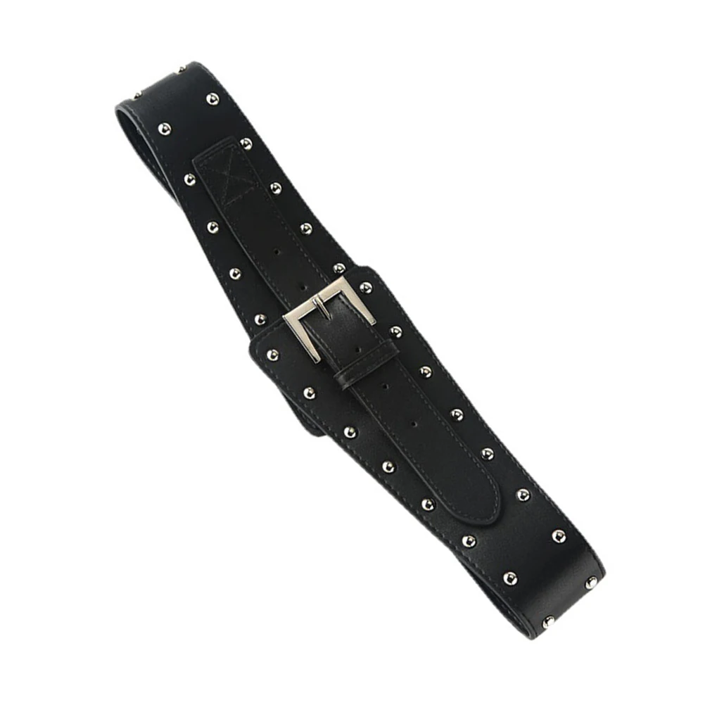 

Mushroom Nail Belt Punk Style Waist Belts PU Studded Holes Adjustable Fashion Ladies Women Cute Accessories