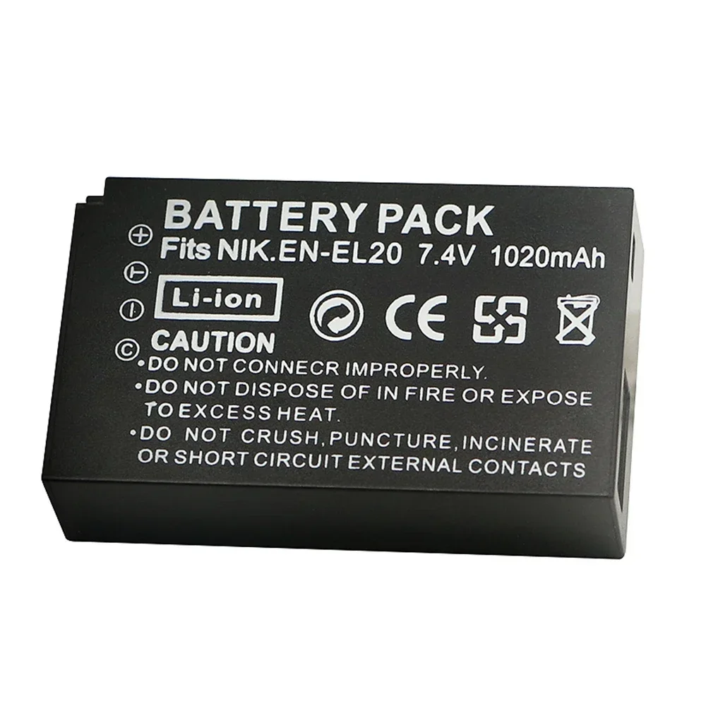 EN-EL20a Battery for Nikon EN EL20  Coolpix P1000, 1 J1,  J2,  J3,  S1,  V3, A, A 1, AW1, DL24-500