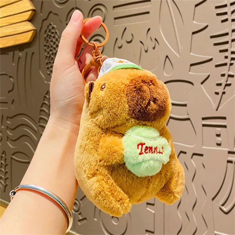 Multicolor Plush Capybara Keychain Cartoon Capybara Cute Toy Simulation Capybara Pendant Kapila Soft Fluffty Animal Doll Gift