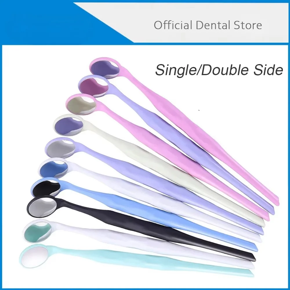 PIORPOY 10Pcs/Box Dental Single/Double Sided Mouth Mirrors Premium Front Surface Mouth Exam Reflector Autoclavable DentistryTool