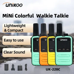 UNIKOO UK228C 4PCS Walkie Talkie Mini Portable Handheld Radio Wireless Set Two Way Radio Communication Equipment for Camping