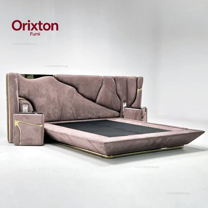 Modern Luxury Eco-Friendly Durable Twin Bed with Unique Design for Villa Master Bedroom