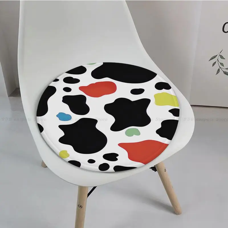 Cow Print Nordic Printing Seat Cushion Office Dining Stool Pad Sponge Sofa Mat Non-Slip Outdoor Garden Cushions