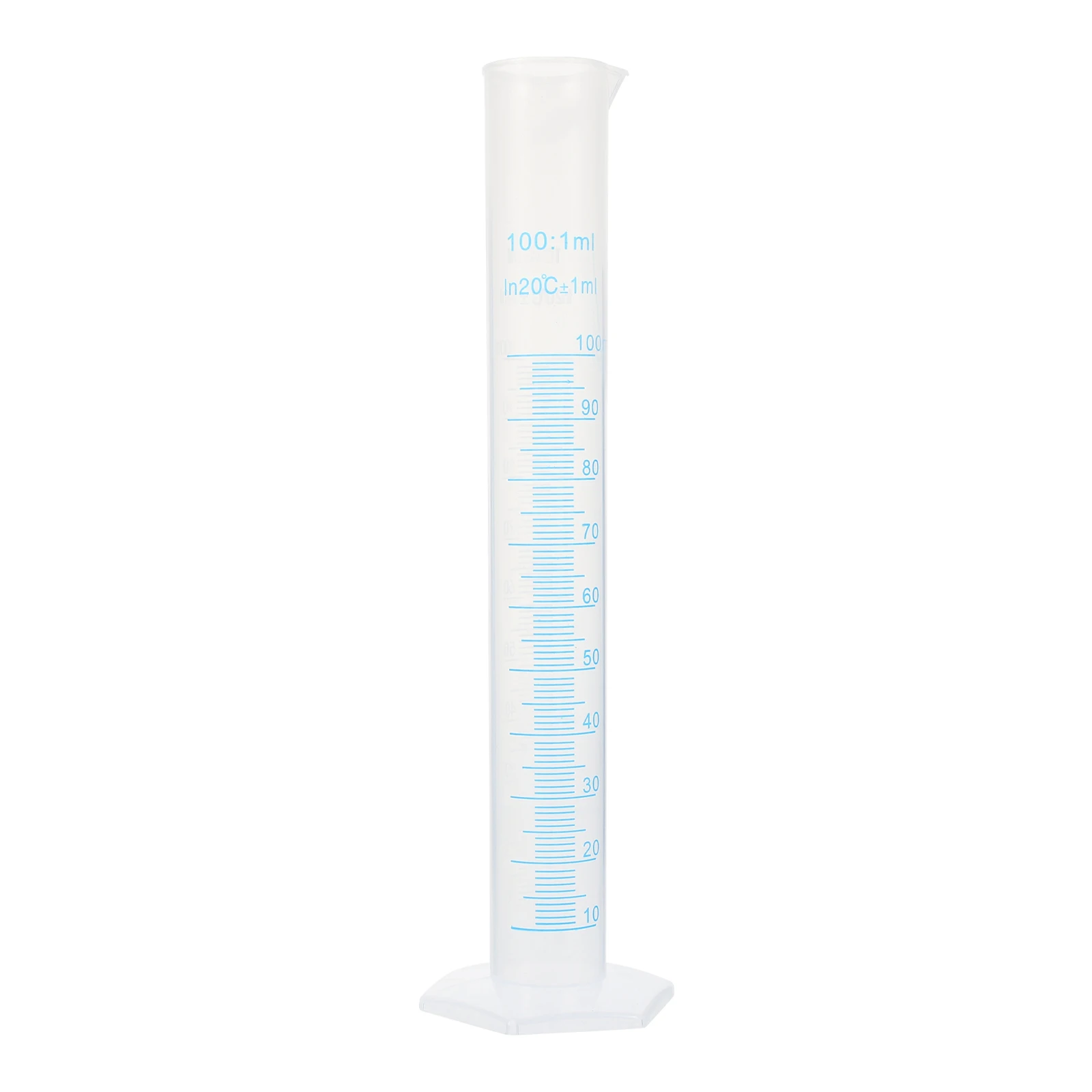 

Plastic Measuring Cylinder 100ml Graduated Volumetric Portable Food Grade Polypropylene Lab Test Wide Rim Non Wetting Surface