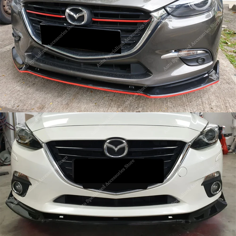 Front Bumper Lip Spoiler Splitter Diffuser Retroft Cover Guard For Mazda 3 MK3 BM BN SKYACTIV 2013-2018 Styling Bodykits Tuning