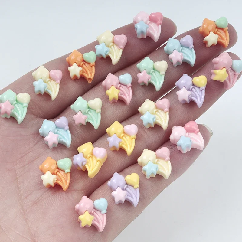 30Pcs/300pcs Mini Cartoon Colorful Balloon Nail Art Resin Charms DIY Craft for Scrapbooking Children Hairpin Decorations Decor