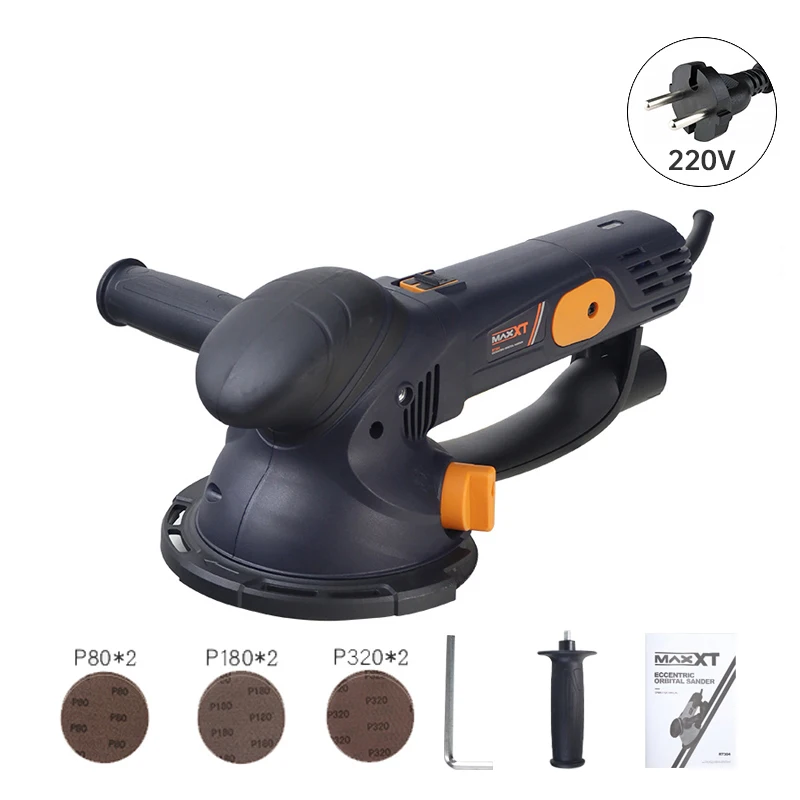 500W 5.0mm Willekeurige Baan Schuurmachine 6 inch Elektrische Baan Schuurmachine Digitale Display Snelheidsregelaar Schuren Polijstmachine met Schuurpapier