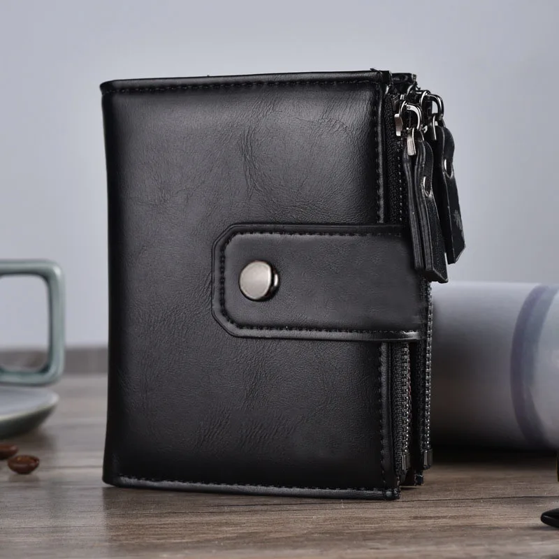 

Men's Wallet RFID Business Zipper Purse Credit Card Holder PU Leather Wallet for Men