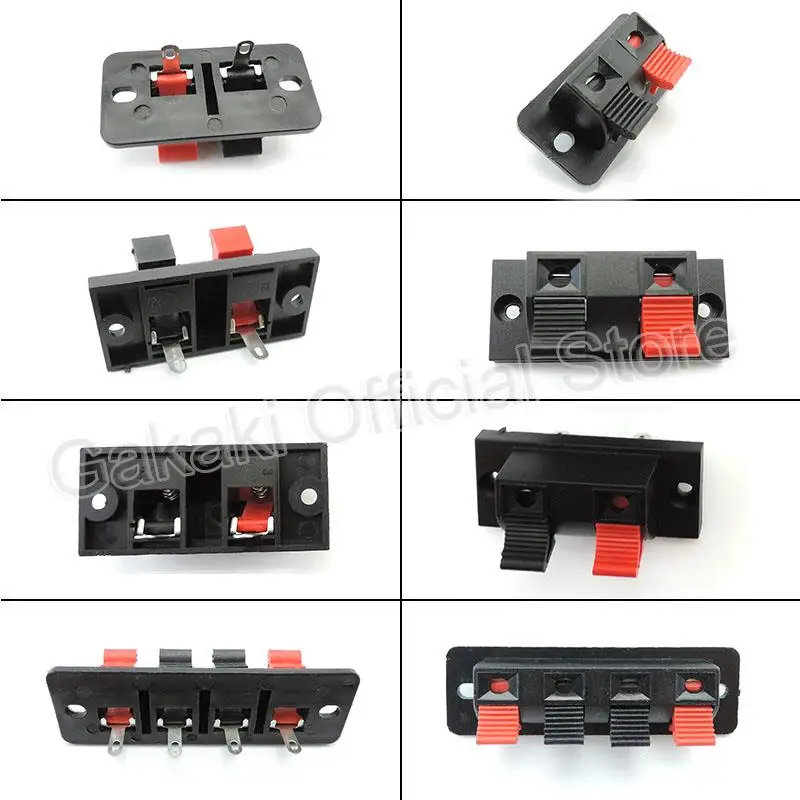 2pcs/lot Connector Terminal 2P 4P Push In Jack Spring Load Audio Speaker Terminals Breadboard Clips