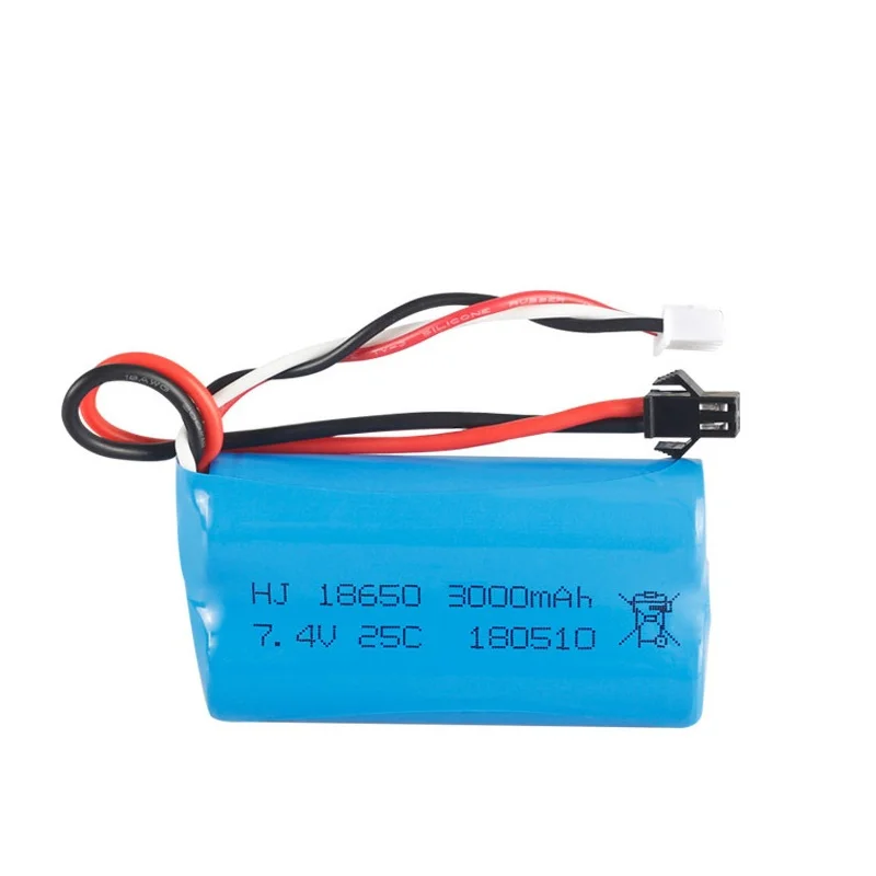 Batterie pour WPL, MN99S, D90, U12A, S033g, Q1, H101, SM, 7.4V, 18650 mAh, 1500mAh, 2200mAh, 3000mAh, Pièces de drones, Bateaux RC, Voitures