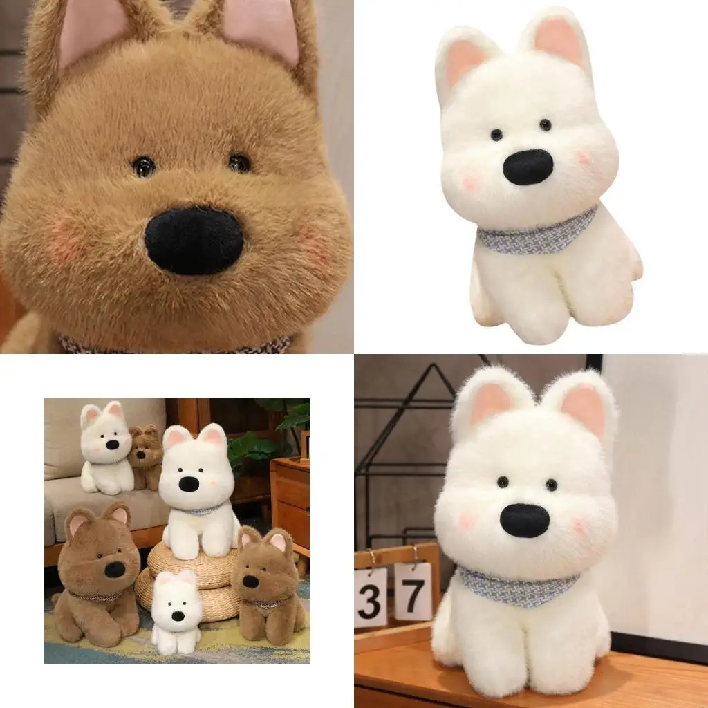 

54DA Snuggly Westie Highland Dog плюшевая игрушка коричнево-белый плюшевый орнамент для собак Highland Dog для обнимания и игр
