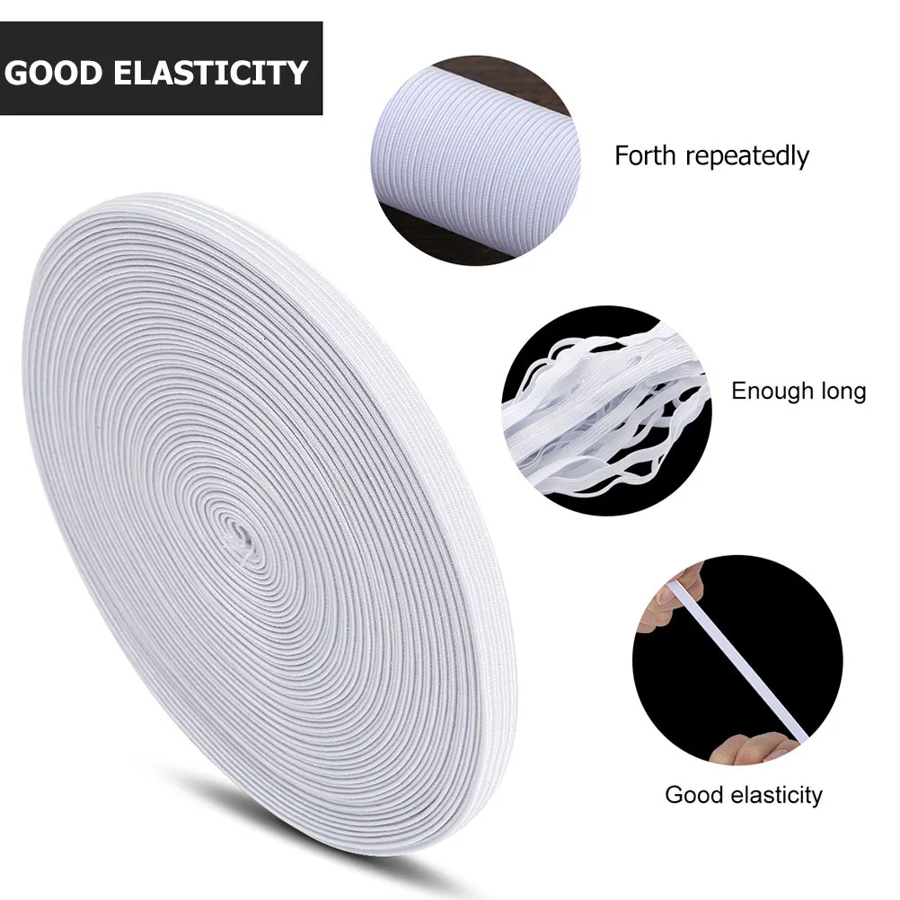 1 rolo 20m roupa interior elástico diy ampla corda elástica para acessórios de costura de vestuário alta elasticidade elástico cintura cabo