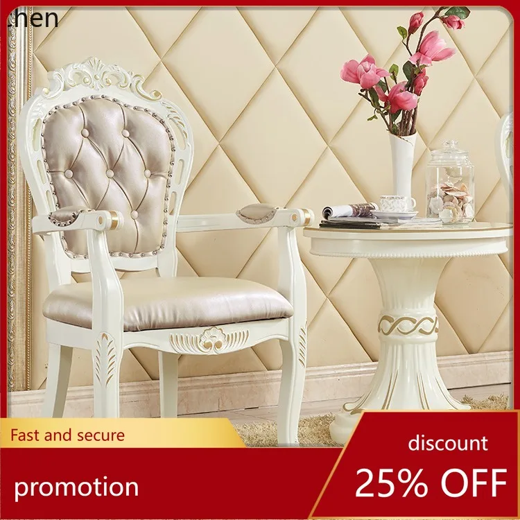 ZML Solid Wood Chair with Soft Cushion Armrest Chair for Beauty Salon and Meeting Room