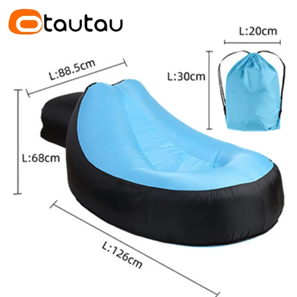 OTAUTAU Portable Inflatable Lounger Outdoor Camping Sofa Comfy Pouf Beanbag Garden Beach Pool Chaise Lounge Recliner Chair SF112