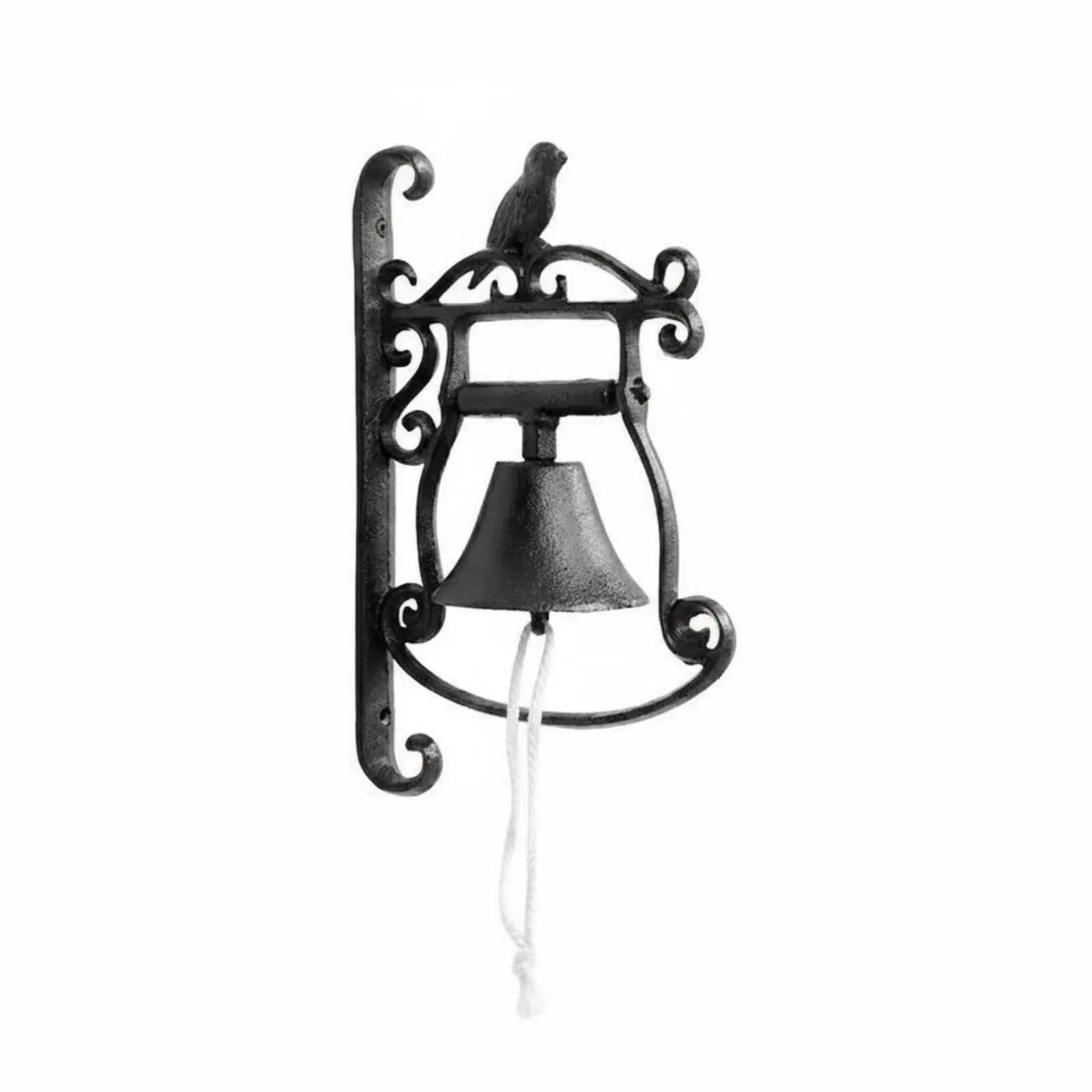 Ornate Cast Iron Entry Bell Vintage Bird Motif Wall Decor for House Store Garden Porch view 2