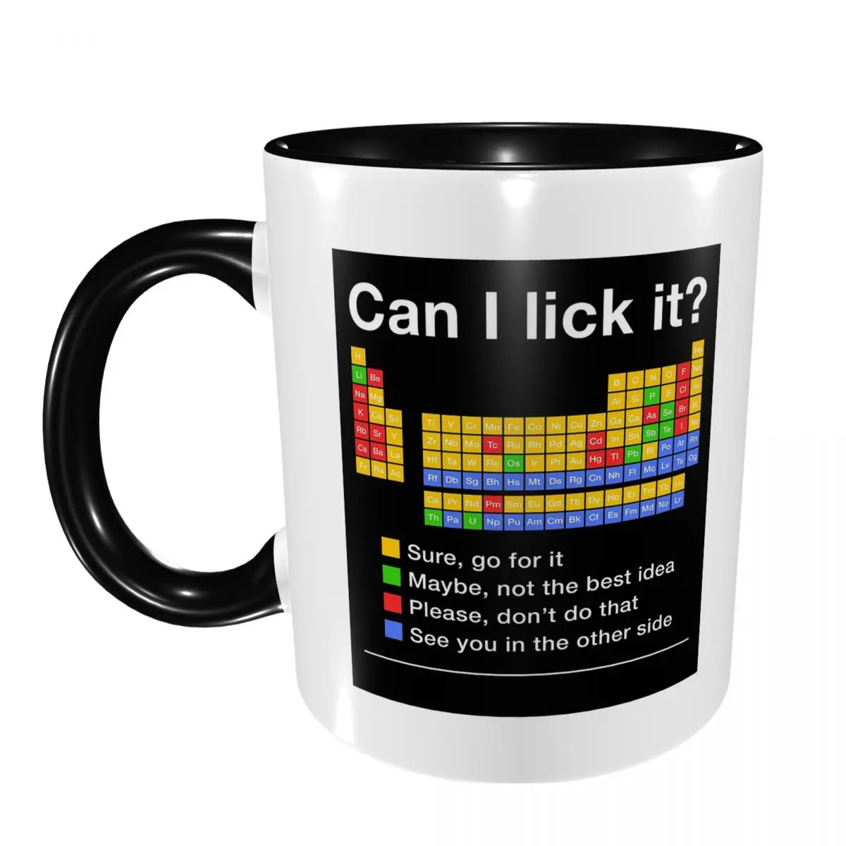 Can I Lick It Periodic Table Mug Funny Ceramic Coffee Cups Tea Mugs Milk Cup Drinkware Gifts for Woman Man