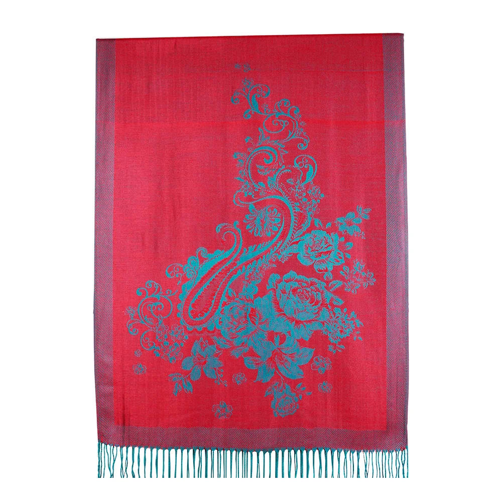 Scarf Silk Wrapping Shawl Designer Mujer Jacquard Kashmir Pashmina Foulard Femme Paisley Stole Tassel