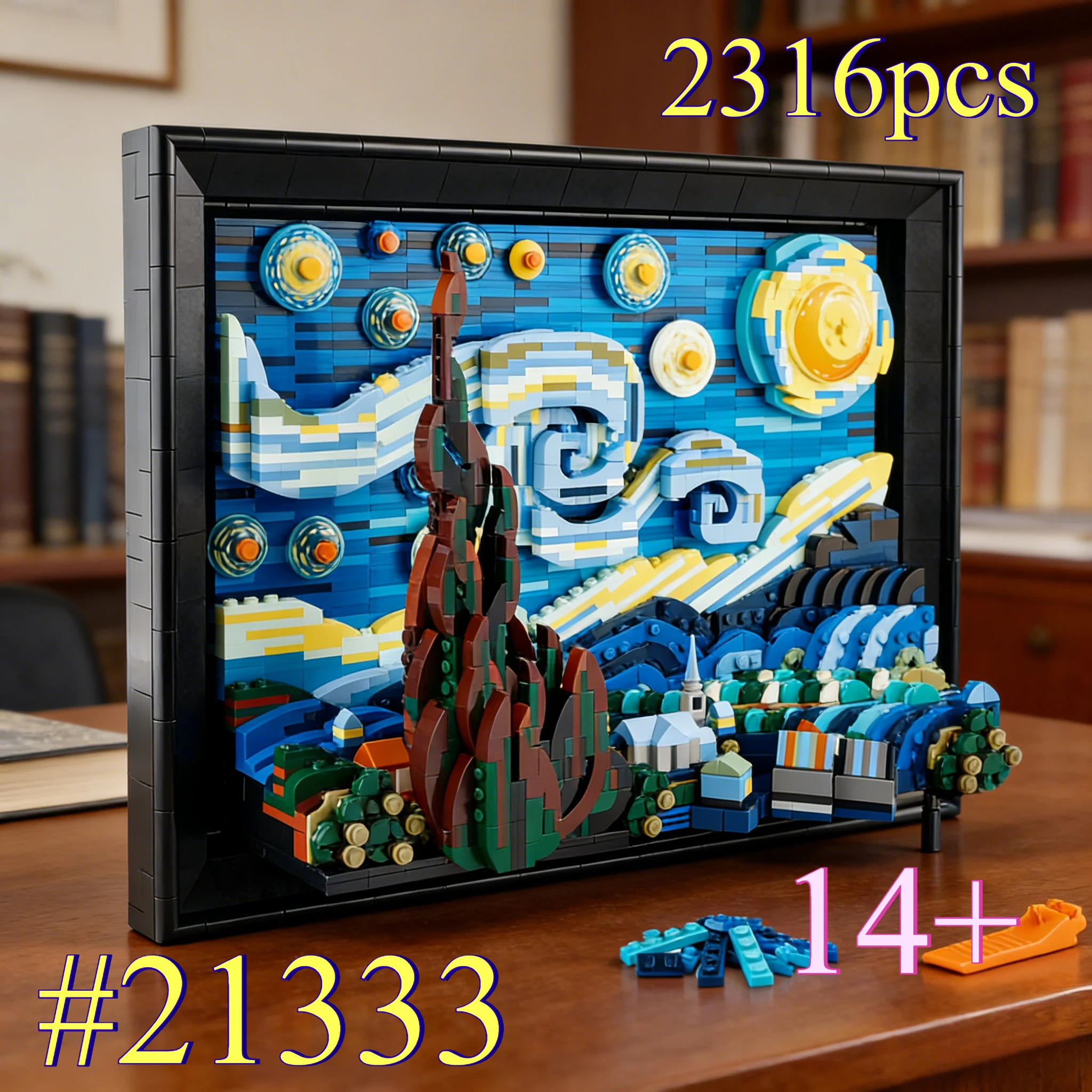 starry-night-model-21333-mini-building-blocks-sets-suitable-for-birthday-gifts-，not-compatible-with-legoed-particles，2316pcs
