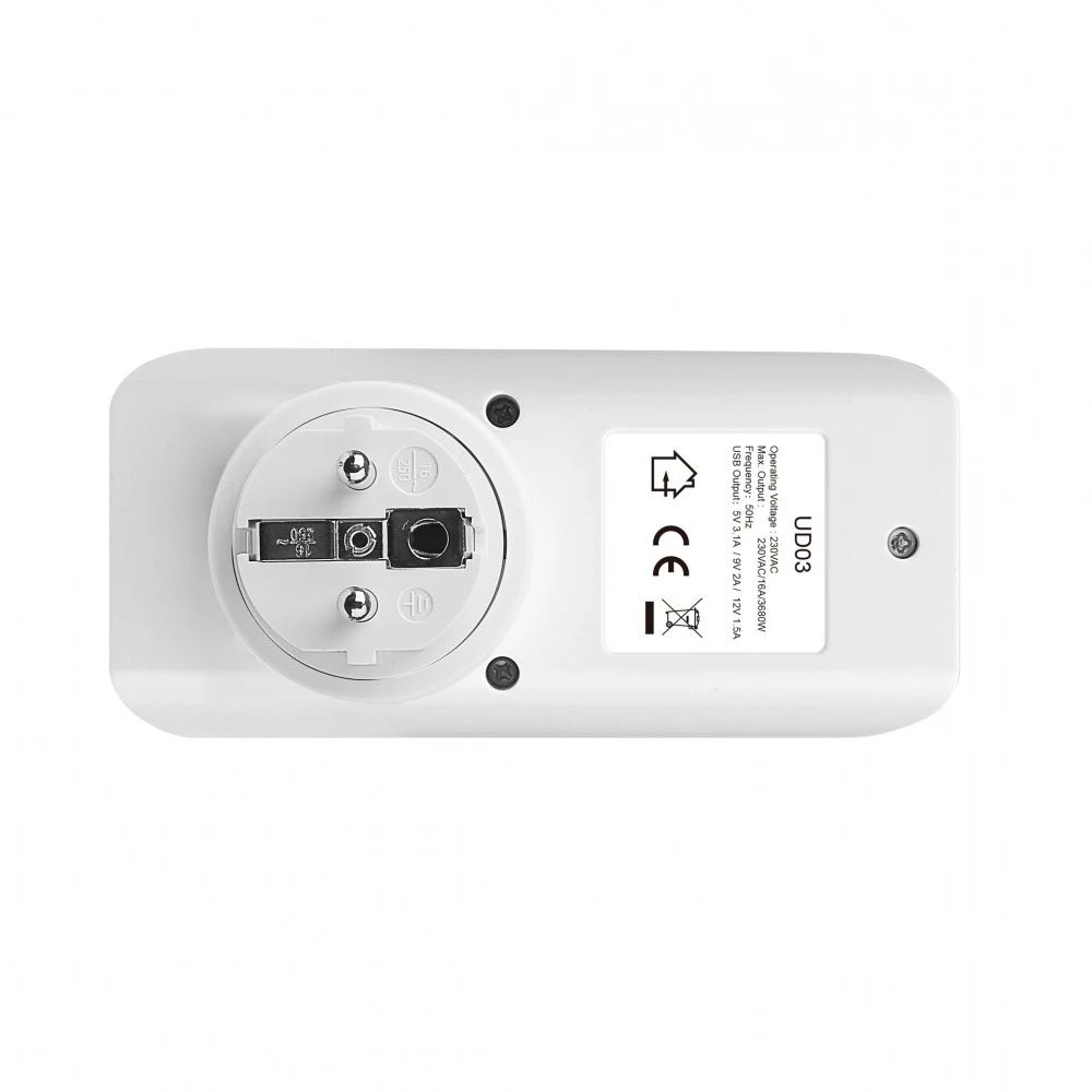EU Plug Countdown Timer Socket With USB Type-C 2.4A Fast Charging Smart Time Controller Outlet 0.25/0.5/1/2/4/6H Timer Socket