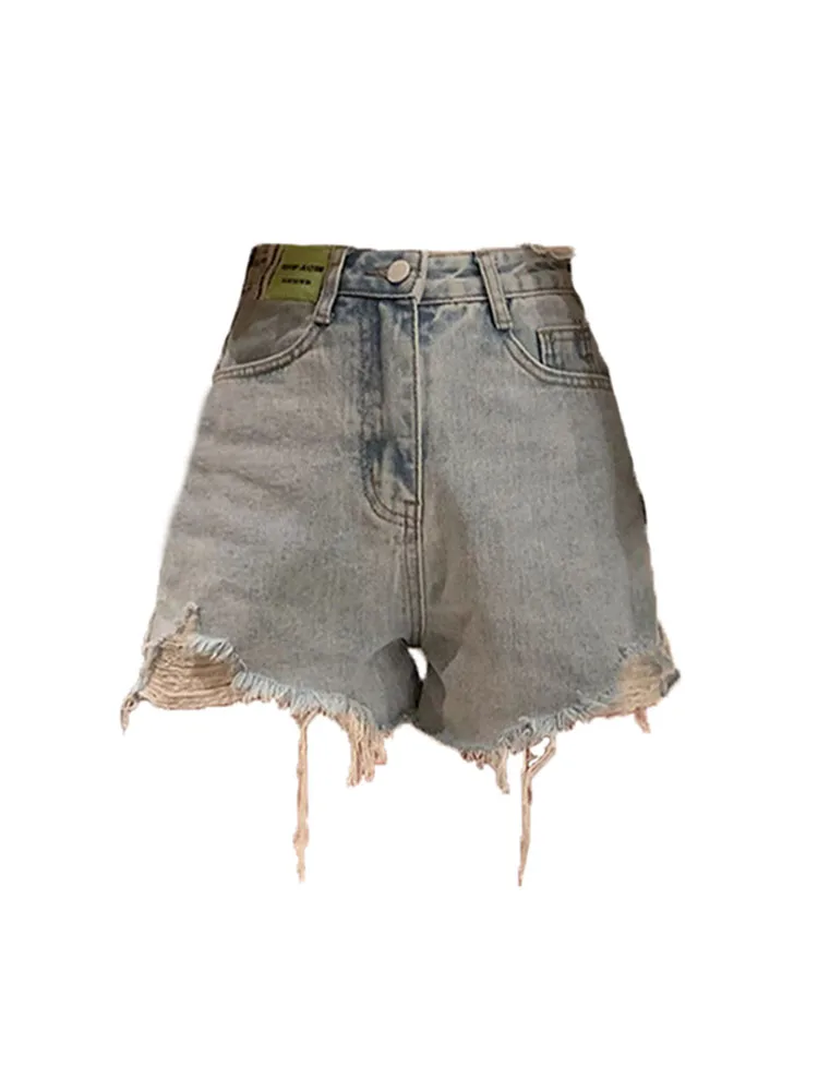 

Korean Fashion Gyar Hot Pants High Waist Cotton Denim Shorts Women Sexy Ripped Jean Shorts Classical Raw Edge Grunge Clubwear