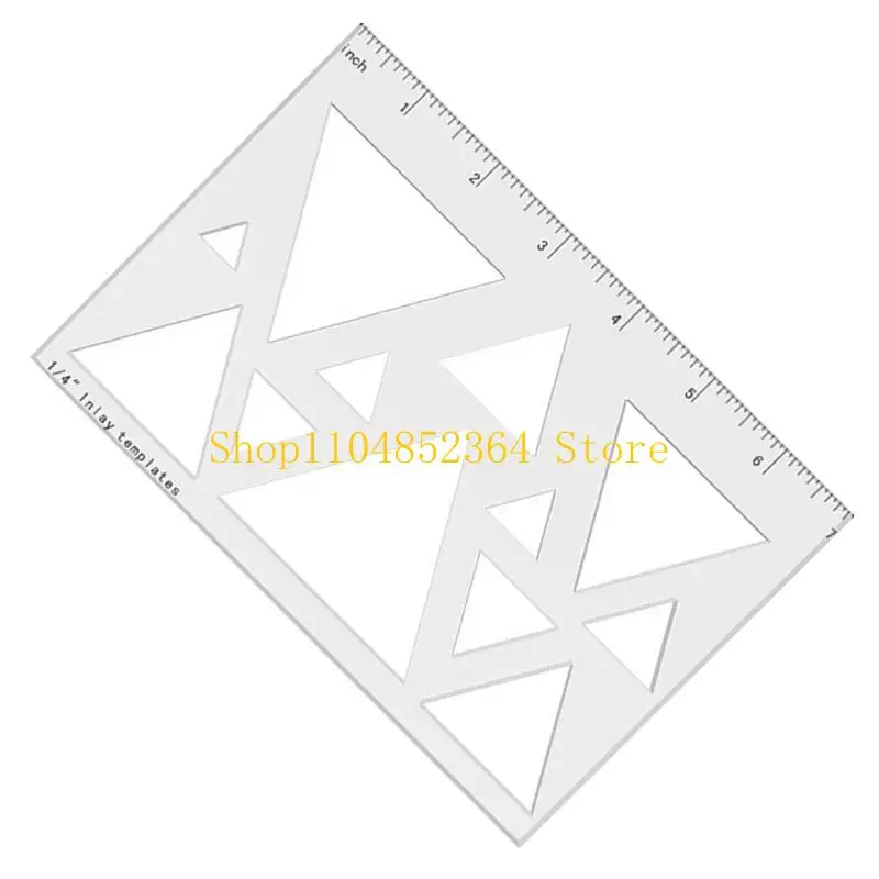 652F Triangle or Heart Inlay Template Clear Acrylic Router Stencil Drawing Scale Ruler for Enhances Woodworking Precisions