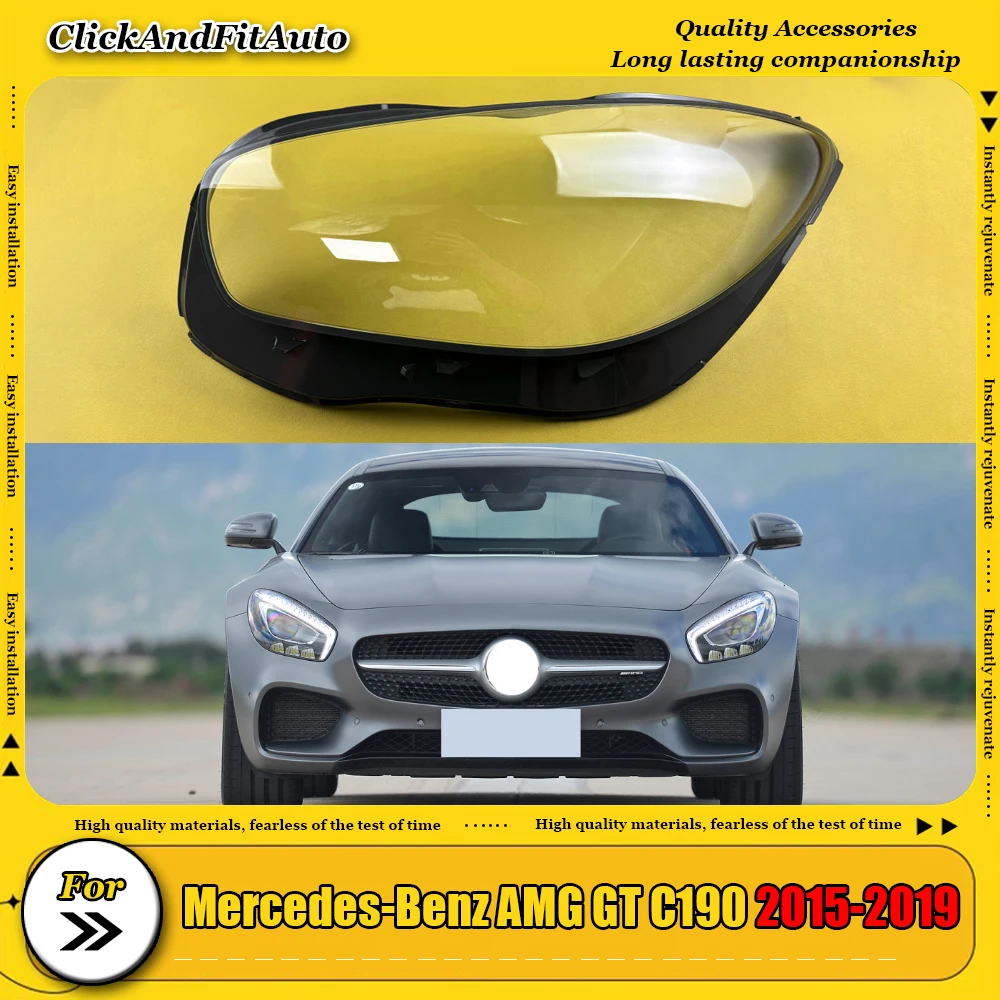 

For Mercedes-Benz AMG GT C190 2015-2019 Car Headlight Glass Lens Cover Shade Shell Transparent Auto Light Housing Lamp Caps