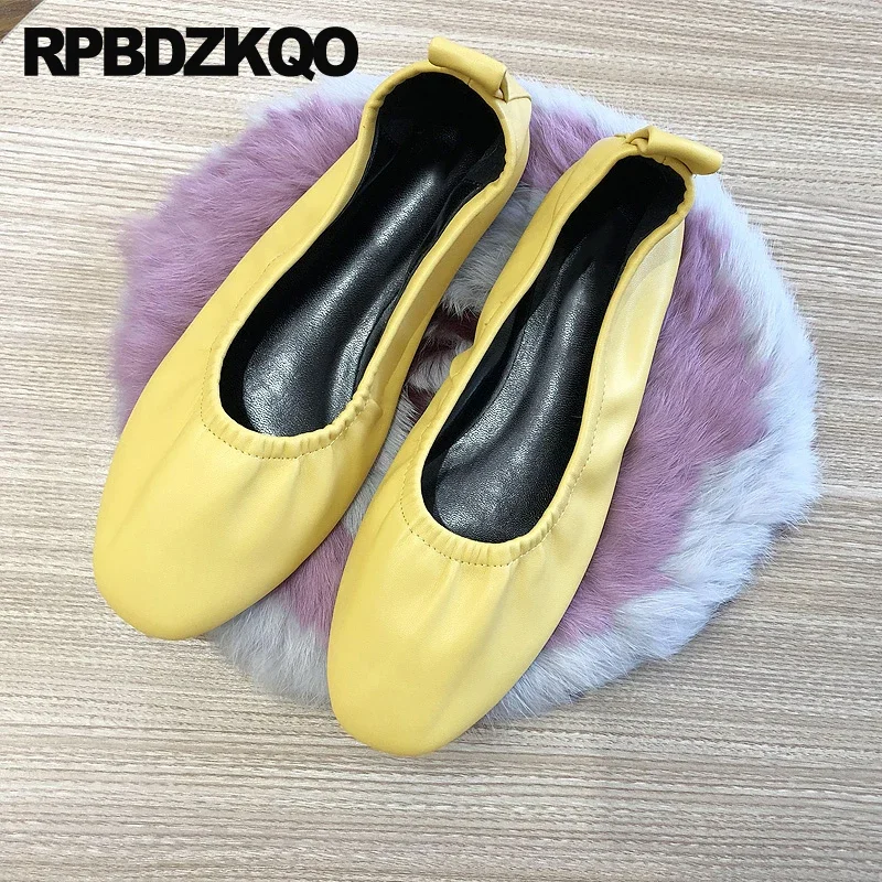 11 Shoes Big Size Pink Women Silver Large Ballerina 10 Work Metallic Slip On Glove Gold Foldable Ballet Flats Ladies Round Toe