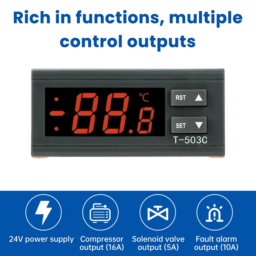 T-503C DC 24V Laser Chiller Temperature Controller Thermostat Thermoregulator Incubator Cooler intelligent temperature control