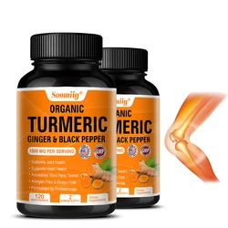 Organic Turmeric 1500 Mg Capsules with Black Pepper & Ginger - High Strength Active 95% Turmeric Extract Curcumin Supplement