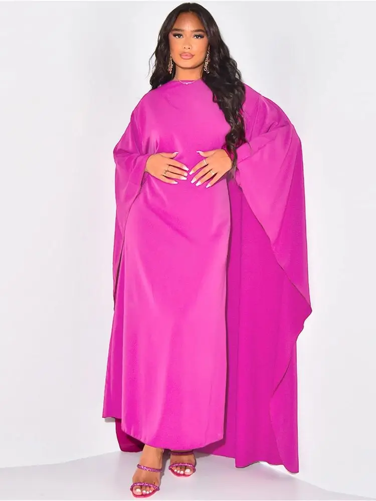 Ramadan Dubai Batwing Sleeve Abaya Turkey Islam Muslim Maxi Dress Prayer Clothes Women Kaftan Kebaya Caftan Robe Femme Musulmane