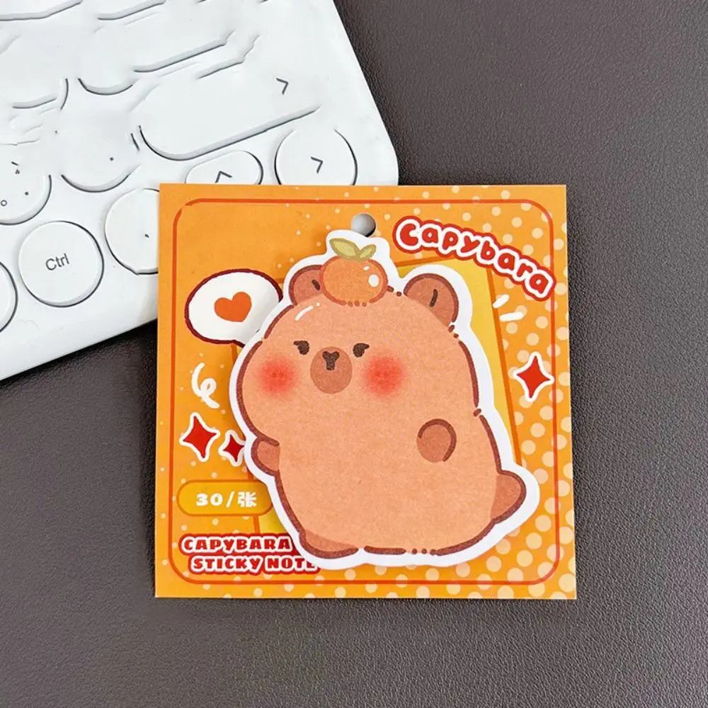 30 Sheets/Pack Mini Ins Capybara Special-shaped Sticky Note Cute Sticky N Times Posted Creative Cartoon Memo Pad Message