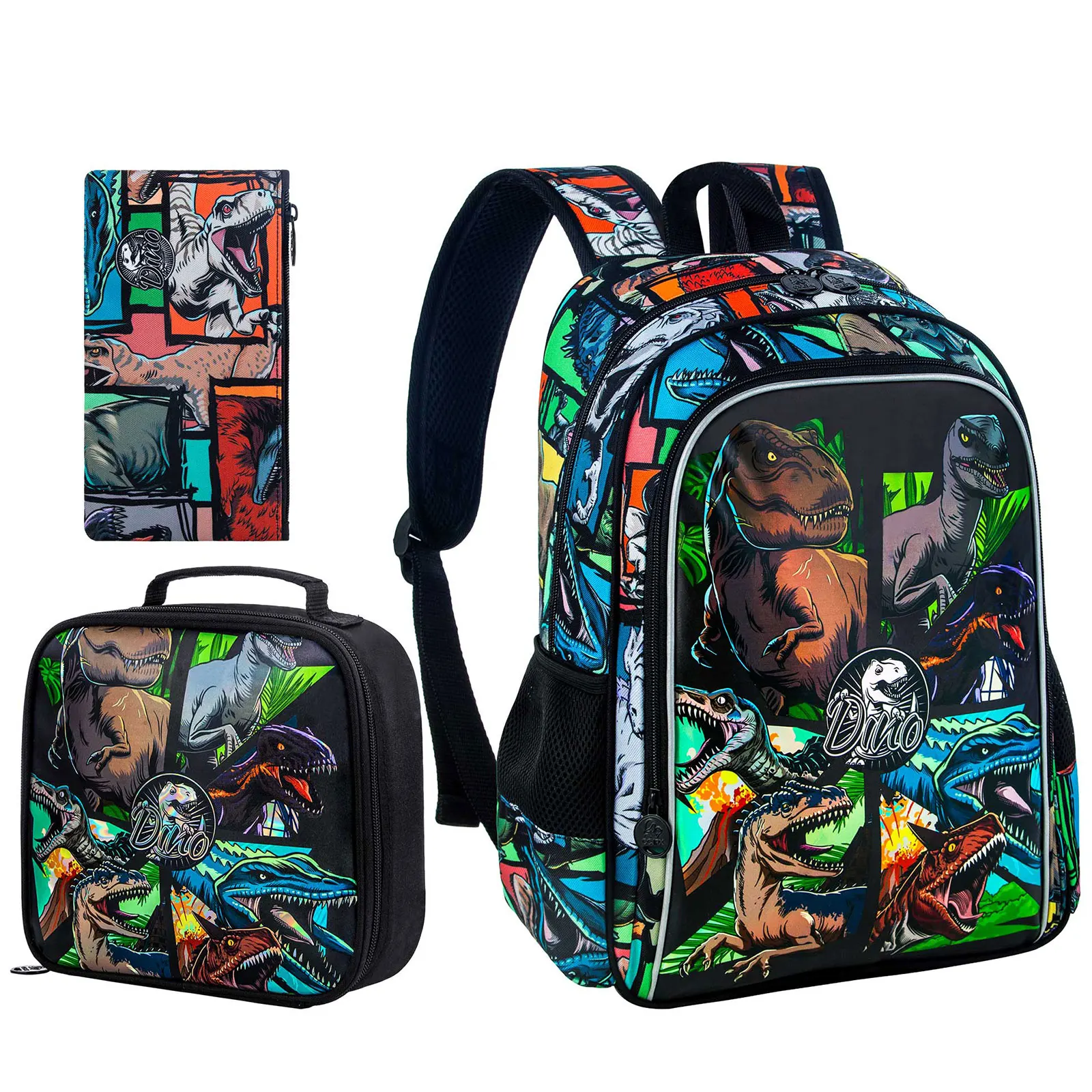 3pcs-kids-backpack-set-comic-dinosaur-print-large-capacity-lightweight-backpack-handbag-pencil-case