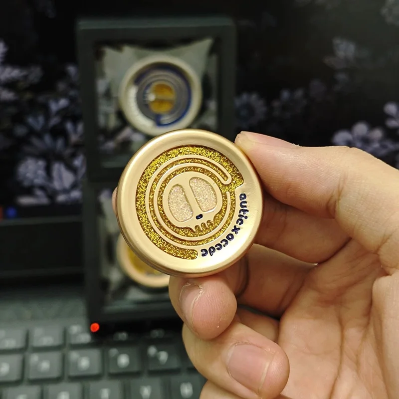 Novel Devil Milk Cap Magnetic Tactile Coin EDC Fingertip Gyroscope ADHD Concentration Tool Stress Relieving Anti Anxiety Toy