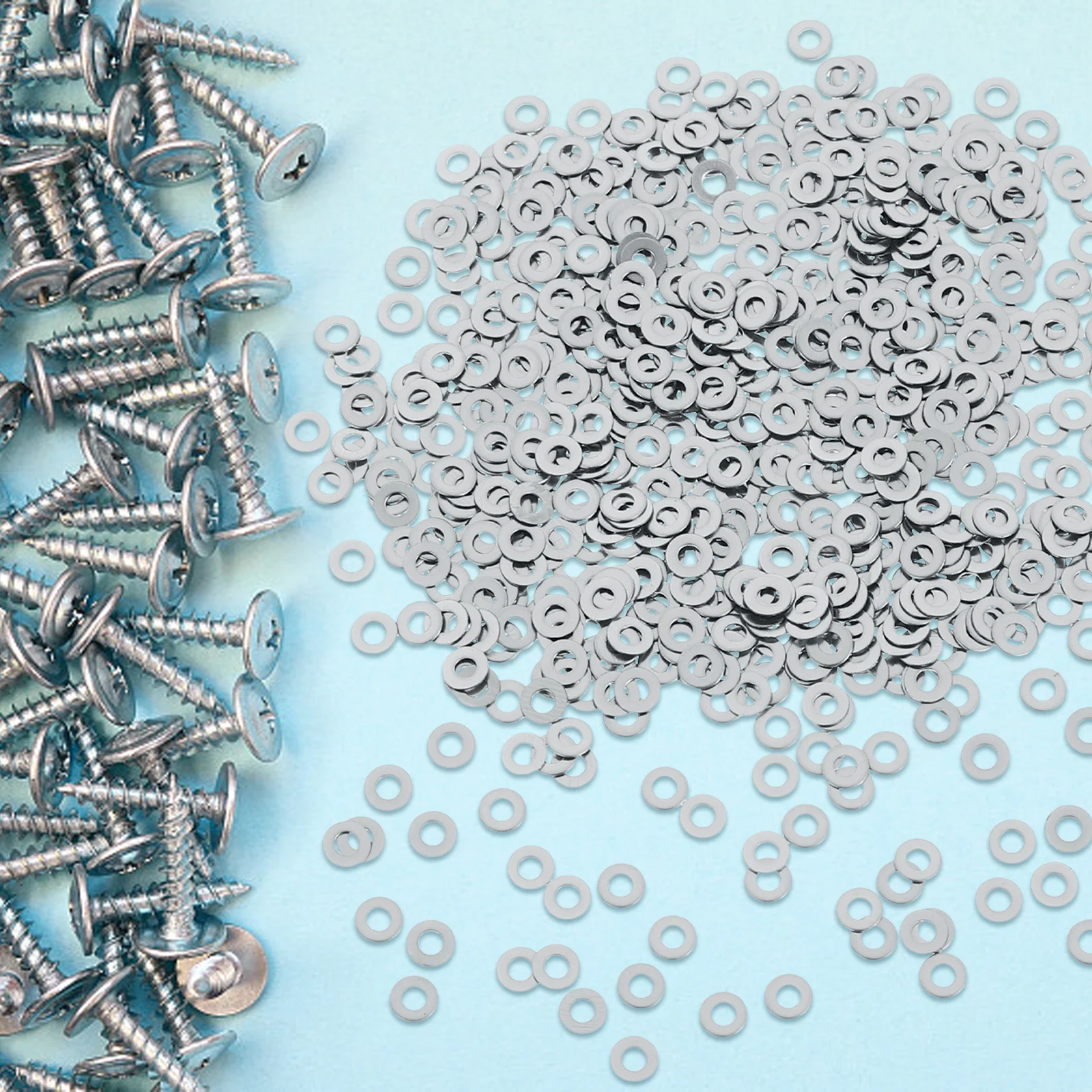 

500Pcs Stainless Steel Flat Washers Precision Manufactured Anti-Loosening Secure Support for Bolts Screws Assortment