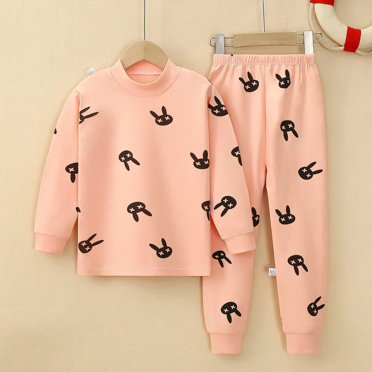 Medium Large Children\'s Spring Autumn Long-sleeved Trousers Set Cotton Thermal Underwear Cute Cartoon Pattern Boys Girls Pajamas