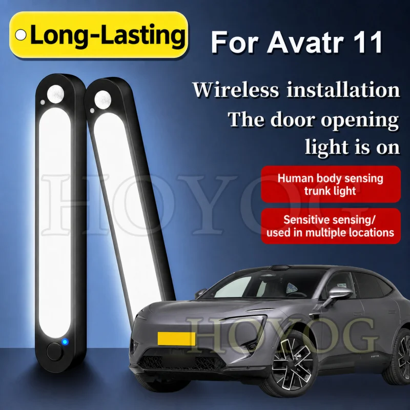 For Avatr 11 2022-2026 Car Boot Light LED Lamp Motion Sensor No Drilling Easy Install Trunk Cargo Light SUV Interior Cabin