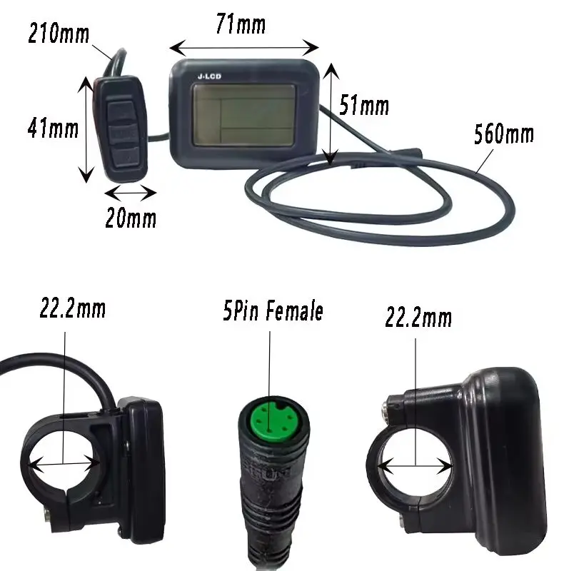 

KING METER Electric Bike Monitor e-Bike Speeder updated Parts Panel Bafang Motor Converter J-LCD Display(customized)