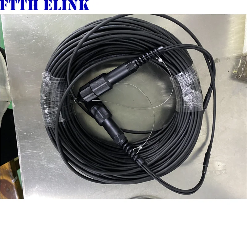 سلك رقعة مصفح من الألياف البصرية ، 4 أنوية ، OM3 ، TPU ، 50 م ، 60 م ، 70 م ، 80 م ، 49 م ، 50 م ، 4C SC ، LC ، FC ، ST ، APC ، متعدد الأوضاع 4 ، في الهواء الطلق