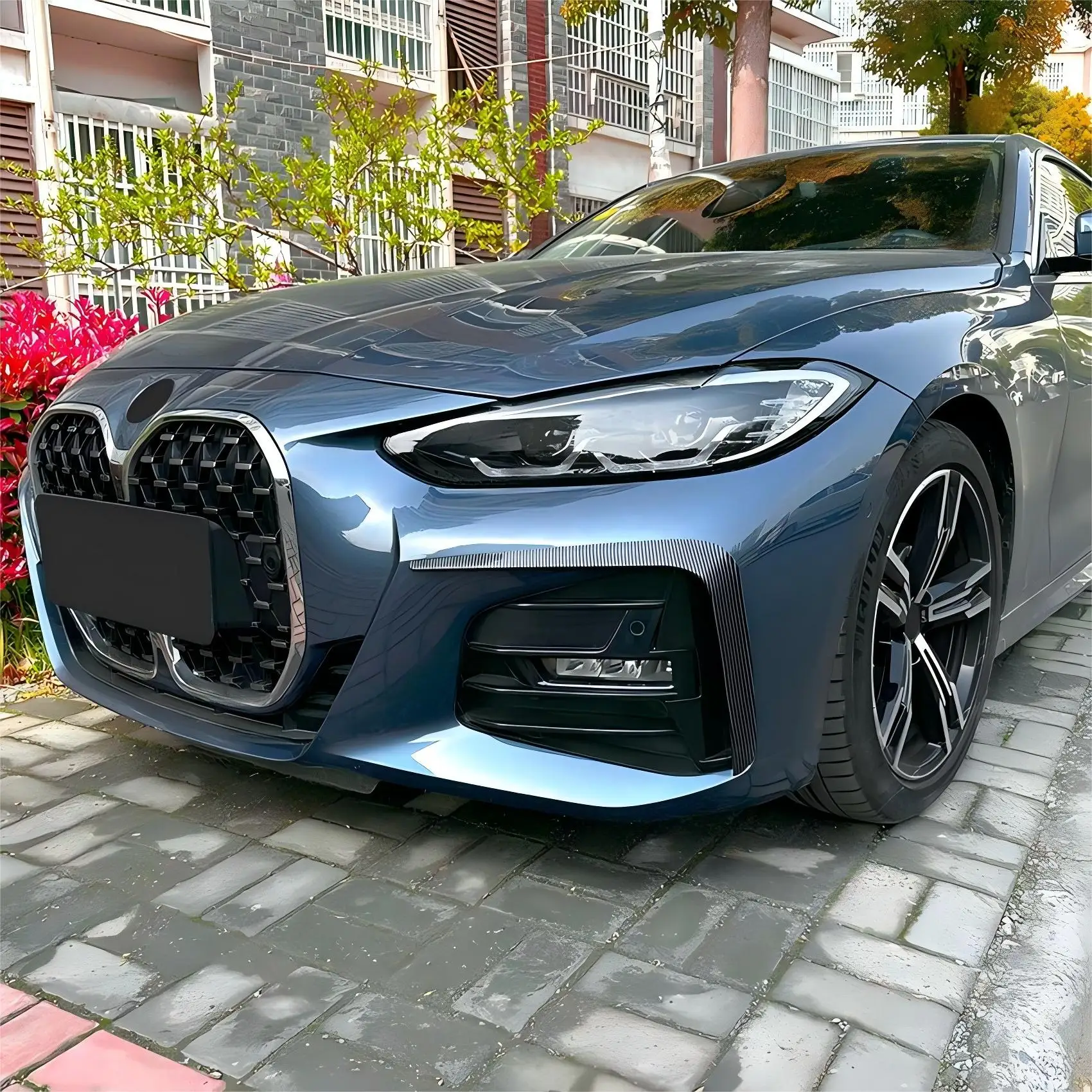 

Для BMW 4 серии G22 G23 420i 430i M440i 2020-2024: накладка на решетку противотуманной фары, сплиттер переднего бампера, воздухозаборник, тюнинг-комплект кузова