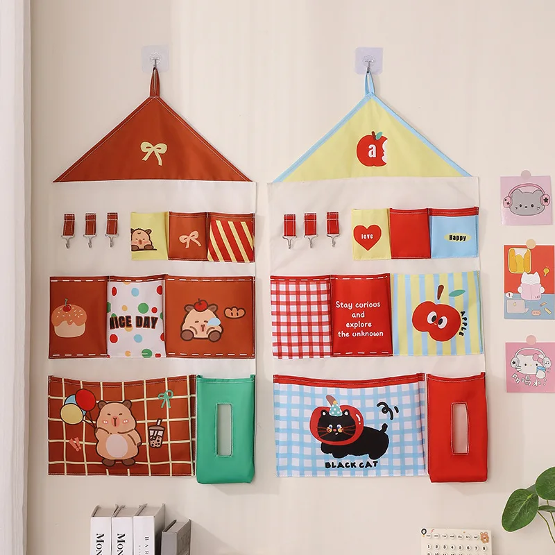 

Colorful Wall Hanging Organizer with Pockets – Over the Door or Bedside Storage Bag for Dorm Room