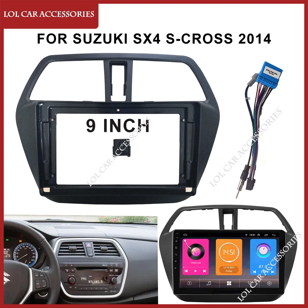 9 Inch For Suzuki SX4 S-Cross 2014 Radio Car Android MP5 Player Panel Casing Frame 2din Head Unit Fascia Stereo Dash Cover